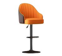 XFParts Moderni sgabelli da bar in vetro in vetro in finto 360 ° con schienale ad altezza regolabile e sedie da bar per la colazione eleganti per la casa o di uso commerciale (arancione) Enterprise