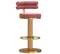 XFParts Moderno sgabello da bar girevole in velluto con schienale regolabile in altezza, comodo e base robusta, bianco (dimensioni: 65 80 cm) enterprise potentemente