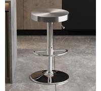 XFParts Moderno sgabello da bar in acciaio inossidabile ad altezza regolabile girevole con poggiapiedi elegante sgabelli rotondi per cucina da bistro powerfully
