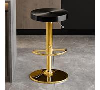 XFParts Moderno sgabello girevole regolabile in altezza in acciaio inox con poggiapiedi elegante rotondo top sgabelli da bar per pub bistrot cucina e sala da pranzo nero+oro opzione di colore impresa