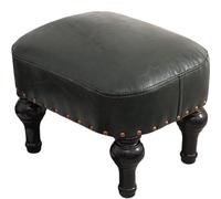 XFParts Piccollo in pelle ridotta pouf per il soggiorno a blu color blu piede in legno sgabello per divano poggiapiedi per comfort e stile aziendale powerfully