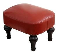 XFParts Piccollo in pelle ridotta pouf per soggiorno a piede in legno per il colore blu color blu comodo poggiapiedi e elegante pezzo di arredamento Enterprise powerfully