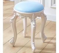 XFParts Sedia per trucco imbottita vintage sgabello da vanità blu/oro con gambe in acciaio di plastica per spogliatoio/soggiorno/camera da letto powerfully