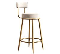 XFParts Sgabelli da bar in velluto con schienale e poggiapiedi, moderno sgabello alto per cucina, sala da pranzo e soggiorno, bianco, 65 cm enterprise potentemente