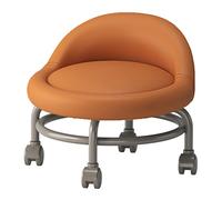 XFParts Sgabelli rotolanti con posteriori e ruote sedile da poggiapiedi ottomano con ruote per caster girevoli sedili a rulli corti in orange in pelle di pelle impresa powerfully