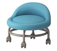 XFParts Sgabelli rotolanti con supporto per il supporto per il supporto posteriore con ruote girevoli blu sedile poggiapiedi in pelle per lavoro e impresa domestica powerfully