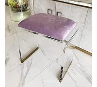 XFParts Sgabello acrilico con sedile imbottito in velluto, tavolo da tavolo da capo quadrato acrilico chiaro, moderno sgabello piccolo sgabello corto sgabello sala vanità sgabello powerfully