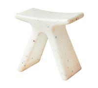 XFParts Sgabello basso di plastica per doccia bagno impermeabile e slittamento comodo sedile per soggiorno cucina camera da letto 43,5 × 24 × 41,5 cm (bianca) Enterprise powerfully