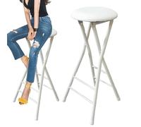 XFParts Sgabello da bar alto pieghevole con poggiapiedi pesanti sgabelli rotondi pieghevoli da 300 libbre cucina da bar (80 cm bianco/32 pollici) Enterprise powerfully