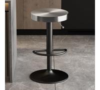 XFParts Sgabello da bar moderno in acciaio inossidabile girevole con altezza regolabile e poggiapiedi rotondo sgabello per pub bistro cucina da pranzo argento+colore nero powerfully