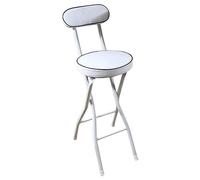 XFParts Sgabello da bar pieghevole con anteprima portatile sedia colpiscibile per adulti sedile imbottita 22/26 pollici ideale per l'isola della cucina esterna usa un'impresa bianca 55/60/65 cm
