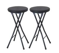 XFParts Sgabello da bar pieghevole senza schienale portatile Set per cucina o sala per recinte 2pcs contropiede pieghevole sgabelli neri 19in enterprise powerfully