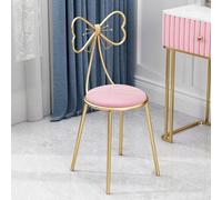 XFParts Sgabello da trucco con schienale alto in velluto rosa elegante sedia da toilette per ragazze comodi posti a sedere per un'impresa di routine di trucco glamour con forza