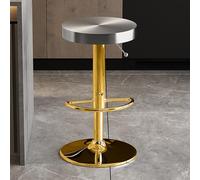 XFParts Sgabello in acciaio inossidabile girevole con poggiapiedi sgabelli da bar moderni regolabili per pub bistro cucina da pranzo argento e oro powerfully