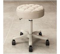 XFParts Sgabello in pelle in pelle con ruote silenziose sgabello girevole regolabile per la stesura del tatuaggio del salone per la casa beige Enterprise powerfully
