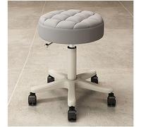 XFParts Sgabello in pelle in pelle con ruote silenziose sgabello girevole regolabile per la stesura del salone cuscini spessi sgabelli da casa (grigio) Enterprise powerfully
