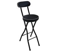 XFParts Sgabello pieghevole portatile, sgabello da bar pieghevole con supporto posteriore e poggiapiedi, sedie pieghevoli con seduta imbottita, capacità 150 kg, sgabello pieghevole per adulti, cucina,