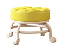 XFParts Sgabello rotolante basso con ruota, con carico 440 IBS, sedile a rullo sgabelli a rotolamento corto con ruote di caster girevoli universali piccoli piccoli sgabelli marroni, marrone (giallo)