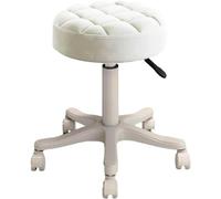 XFParts Sgabello rotondo in pelle, sgabello da lavoro e massaggi, sedia girevole, regolabile in altezza, per cucina, salone, ufficio, massaggi