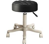 XFParts Sgabello rotondo in pelle, sgabello da lavoro e massaggi, sedia girevole, regolabile in altezza, per cucina, salone, ufficio, massaggi
