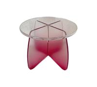 XFParts Squisito sgabello in plastica acrilica trasparente per soggiorno, camera da letto, ingresso, piccoli sgabelli con bordi lisci, buon carico (rosso) impresa potente