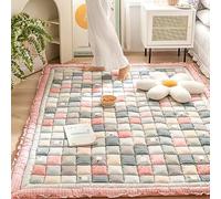 XFQZJG Garden Chic - Materasso futon da pavimento, tatami giapponese, per materassi, topper, letto matrimoniale, king size, con fondo antiscivolo, tappetino morbido pieghevole arrotolabile