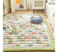 XFQZJG Garden Chic - Materasso futon da pavimento, tatami giapponese, per materassi, topper, letto matrimoniale, king size, con fondo antiscivolo, tappetino morbido pieghevole arrotolabile