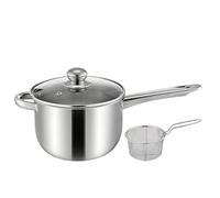 XFriggitrice In Acciaio Inossidabile - Mini Bacinella Argento Con Coperchio A Cestello, Versatile Utilità Per Friggere Culinaria All'Aperto, Efficiente Distribuzione Del Calore Pentole In Metallo | Ot