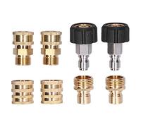 XFSLDOPRW Set accoppiatori adattatori per idropulitrice ad Alta Pressione da 8 Pezzi, Kit connettori in Ottone, Pressione di Esercizio 5000 PSI, Femmina Girevole M22-14 con Spina da 3/8