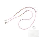 XFSRG 1 Cordino Per Telefono Con Perle E Design Cuore Include Toppa E Chiusura Metallica Come Cinturino Dolce Per Telefono Per Donne Con Presa Sicura Per Vita Quotidiana (Rosa)