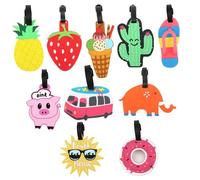 XFSRG 10 Pezzi Etichette Valigia Viaggio Aereo Etichetta per Viaggio Bagaglio in PVC con Nome Indirizzo Tel per Bambini Donne Bambine Uomini