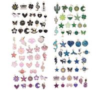 XFSRG 100 Pezzi Ciondoli Charms Misti per Creazione Gioielli Pendenti Smaltati in Bigiotteria per Orecchini Collane e Bracciali Fai da Te