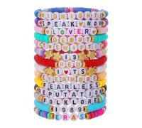 XFSRG 11 Pezzi Braccialetti Dell'amicizia Set con Lettere e Perline Rotonde Set Dell'amicizia Lettere Braccialetti con Perline Heishi (Set B)