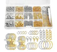 XFSRG 1130 Pezzi Anelli Portachiavi Set di Fai Da Te Accessori con Ganci Portachiavi e Moschettoni Piccoli per la Creazione Charm DIY Gioielli