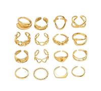 XFSRG 12 Pezzi Anelli Donna Geometria Semplice Lusso Leggero Anello Personalità Regolabile Accessori alla Moda
