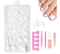 XFSRG 120 Pezzi Unghie Finte Piedi 11 Misure Unghie Finte Piedi Nail Form Riutilizzabile con 5 Accessori per Manicure per Decorazioni Donna Manicure (06)