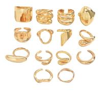 XFSRG 14 Pezzi Anelli Donna Geometria Semplice Lusso Leggero Anello Personalità Regolabile Accessori alla Moda