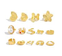 XFSRG 14 Pezzi Anelli Donna Regolabili Vintage Set di Anelli Gioielli Sovrapponibili Anello Bohémien Regali di Compleanno Anniversario