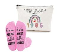 XFSRG 1985 Trousse Trucchi E Calzini Donna Pochette Trucchi Personalizzata 40 Regalo Per Il Compleanno Borsa Da Donna Idee Per 40 Anni Regali Divertenti