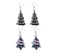 XFSRG 2 Paia Orecchini Donna Halloween Zucca Albero di Natale Fantasmi Pipistrelli Design Unico e Divertente per Feste e Eventi (Nero)