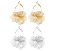 XFSRG 2 Paia Orecchini Fiore Oro Pendenti Donna Floreali Boho Pendenti