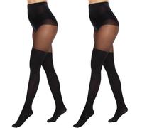 XFSRG 2 Paio Calze Donna Sopra il Ginocchio Calzini Lunghi Comodi e Versatili Perfette per Gonne e Shorts Ragazze da Indossare Tutti i Giorni (Nero)