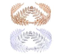 XFSRG 2 Pezzi A Forma di Foglia Tiara Donna Moda Corona Elegante e Retrò Accessori per Capelli da Sposa