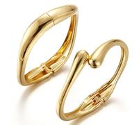 XFSRG 2 Pezzi Bracciale Donna Bracciali Rigido Aperto Regolabile Braccialetti Amicizia Minimalista Moderno Accessori Gioielli