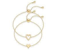 XFSRG 2 Pezzi Bracciale Donna Uomini Coppia Braccialetto Oro 18K Braccialetti Coppia e Amici Bracciali Anniversario Matrimonio Set di Gioielli Rigido per Marito Moglie Fidanzato Fidanzata (Oro)