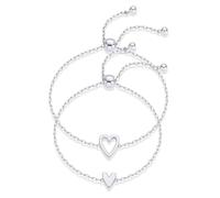 XFSRG 2 Pezzi Bracciale Donna Uomini Coppia Braccialetto Oro 18K Braccialetti Coppia e Amici Bracciali Anniversario Matrimonio Set di Gioielli Rigido per Marito Moglie Fidanzato Fidanzata (Argento)