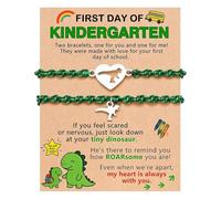 XFSRG 2 Pezzi Bracciale Giovani Dinosauro Braccialetti Ragazzo Acciaio Inossidabile Bracciali Amicizia Cavo Intrecciato Gioielli per Giovani Ragazzi Ragazze (Verde)