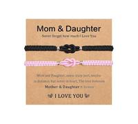 XFSRG 2 Pezzi Bracciali per partner Braccialetti corda Kabbala Braccialetto Portafortuna Regolabile a Mano Regalo per Madre Figlia Figlio e Famiglia