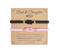 XFSRG 2 Pezzi Bracciali per partner Braccialetti corda Kabbala Braccialetto Portafortuna Regolabile a Mano Regalo per Madre Figlia Figlio e Famiglia