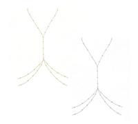 XFSRG 2 Pezzi Catena Corpo Donna a y con Perline Petto Bikini Gioiello